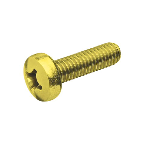 Parafuso Rosca Máquina M6 Cabeça Panela Phillips - Zincado Amarelo